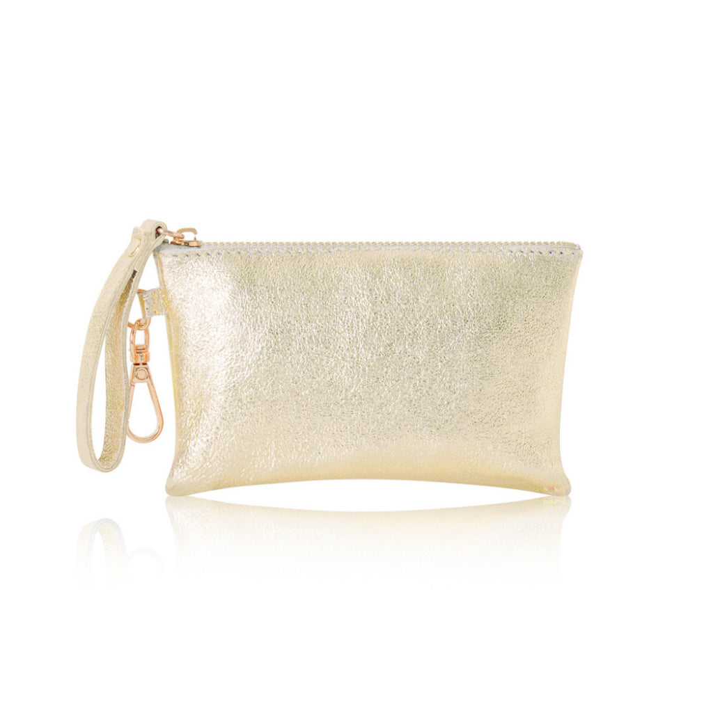 Leather Zip Purse | Gold