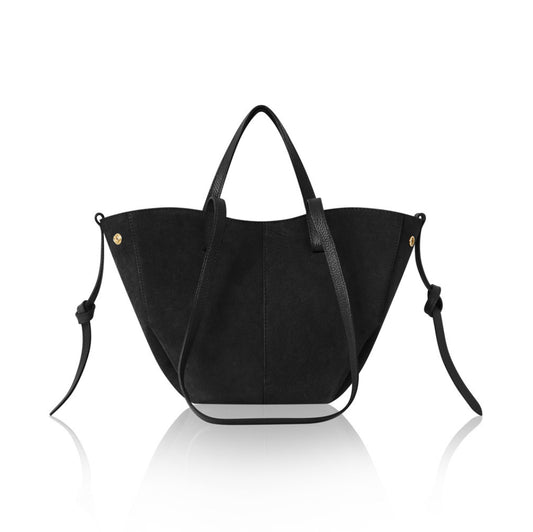 Genova Suede Tote Bag | Black