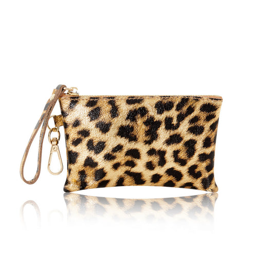 Leather Zip Purse | Leopard