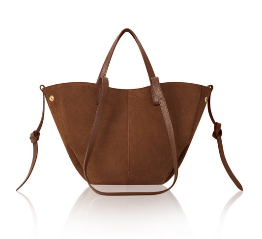 Genova Suede Tote Bag | Brown