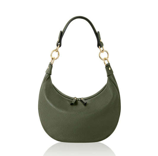 Valencia Crescent Hobo Bag | Olive