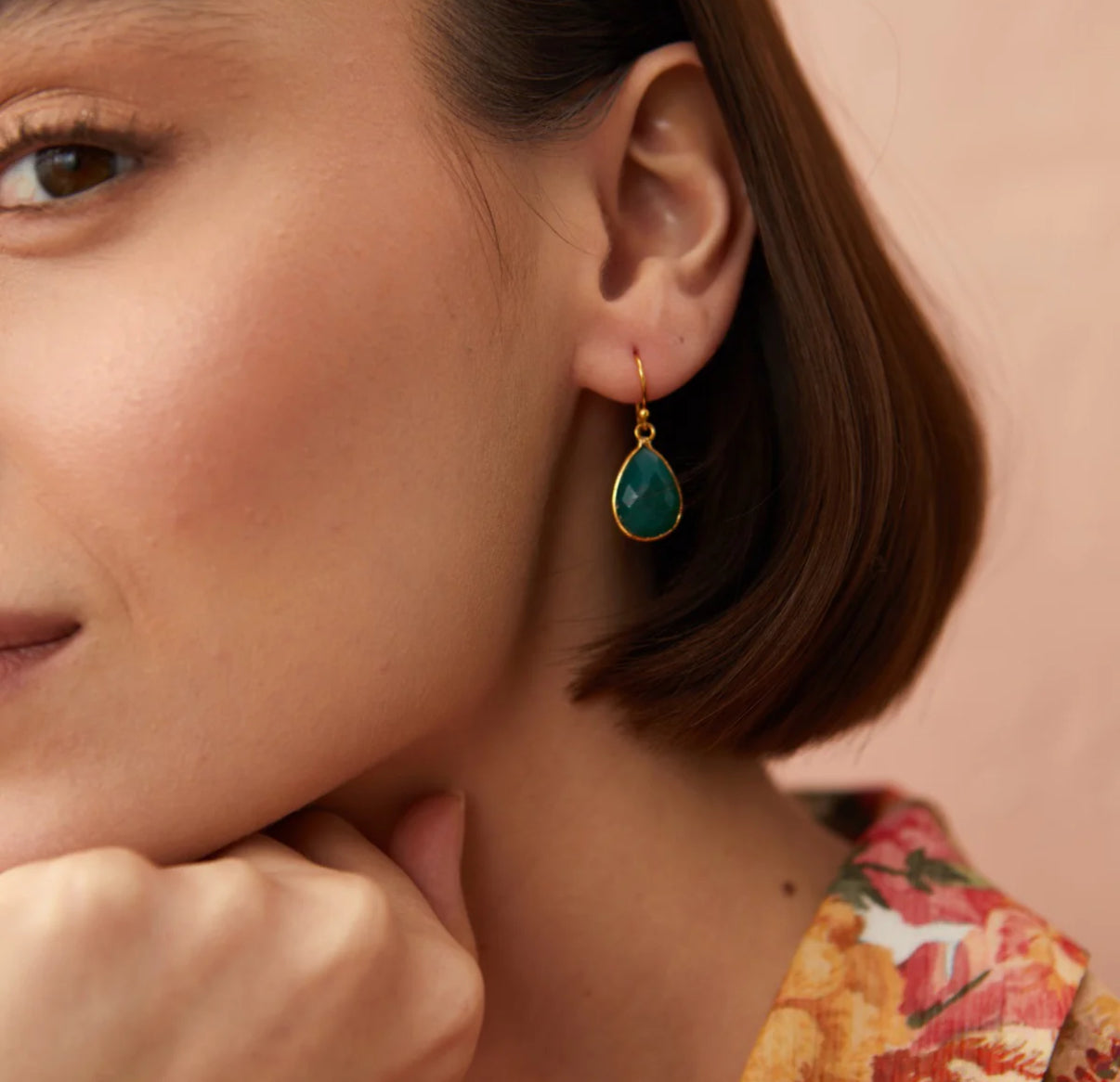 Ava Onyx Earrings | Green