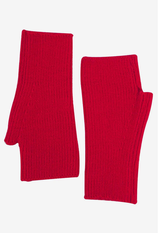 Knitted Wrist Warmers | Red