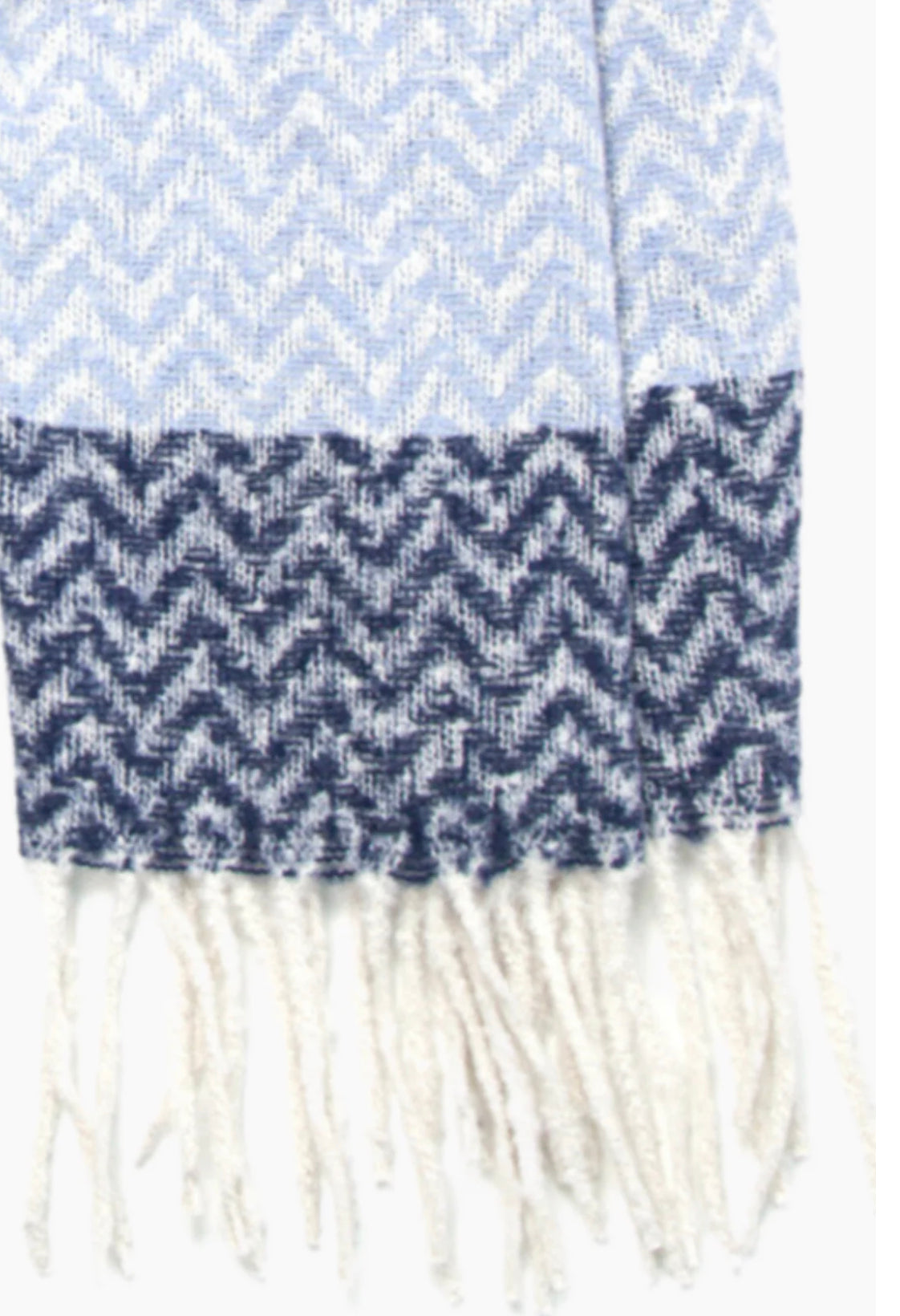 Aztec Print Blanket Scarf | Navy & Denim Blue