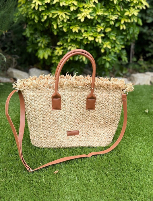 Santorini Fringe Straw Tote