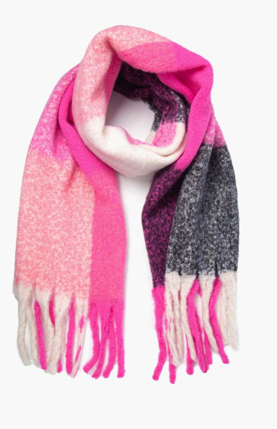 Square Print Heavyweight Scarf | Fuchsia