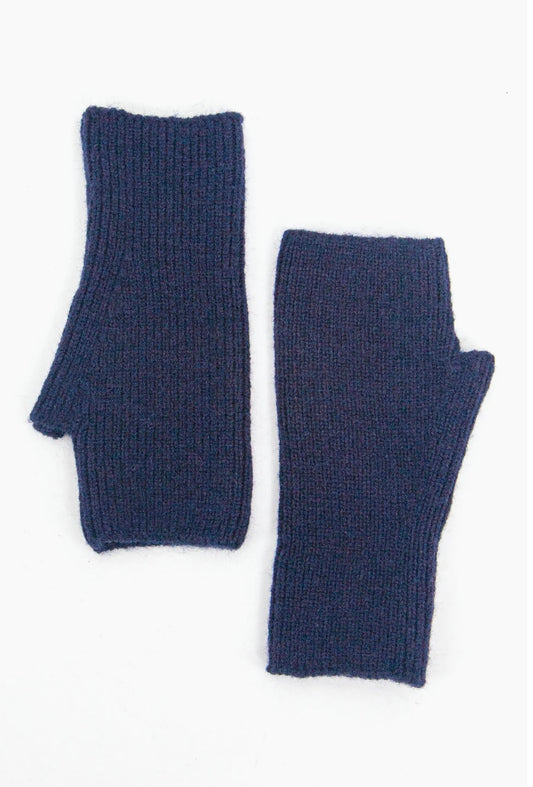 Knitted Wrist Warmers | Navy
