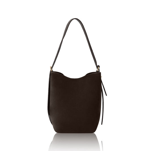 Suede Bucket Bag | Chocolate Brown