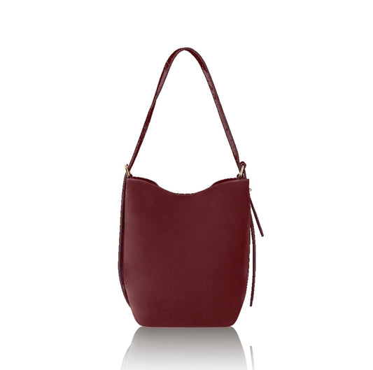 Suede Bucket Bag | Burgundy
