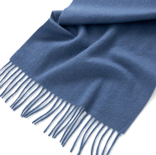 100% Cashmere Tassel Scarf | Blue