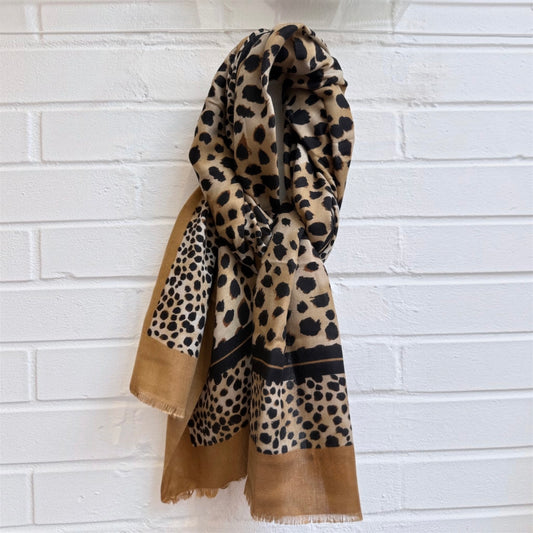The Tan Animal Print Scarf
