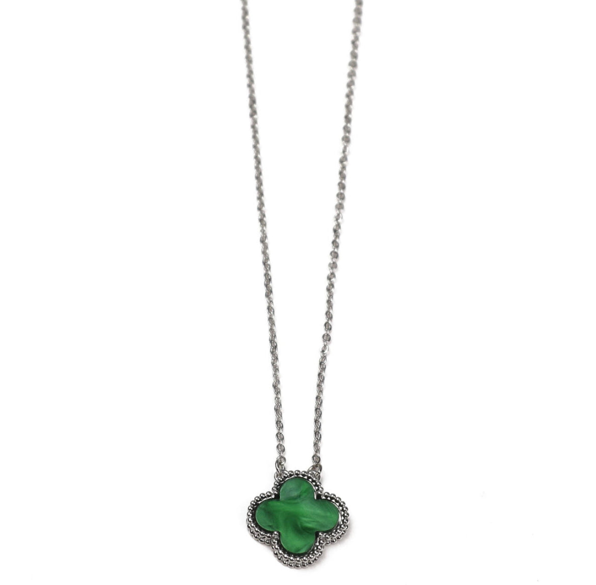 Back Soon - Clover Necklace | Mother of Pearl Green