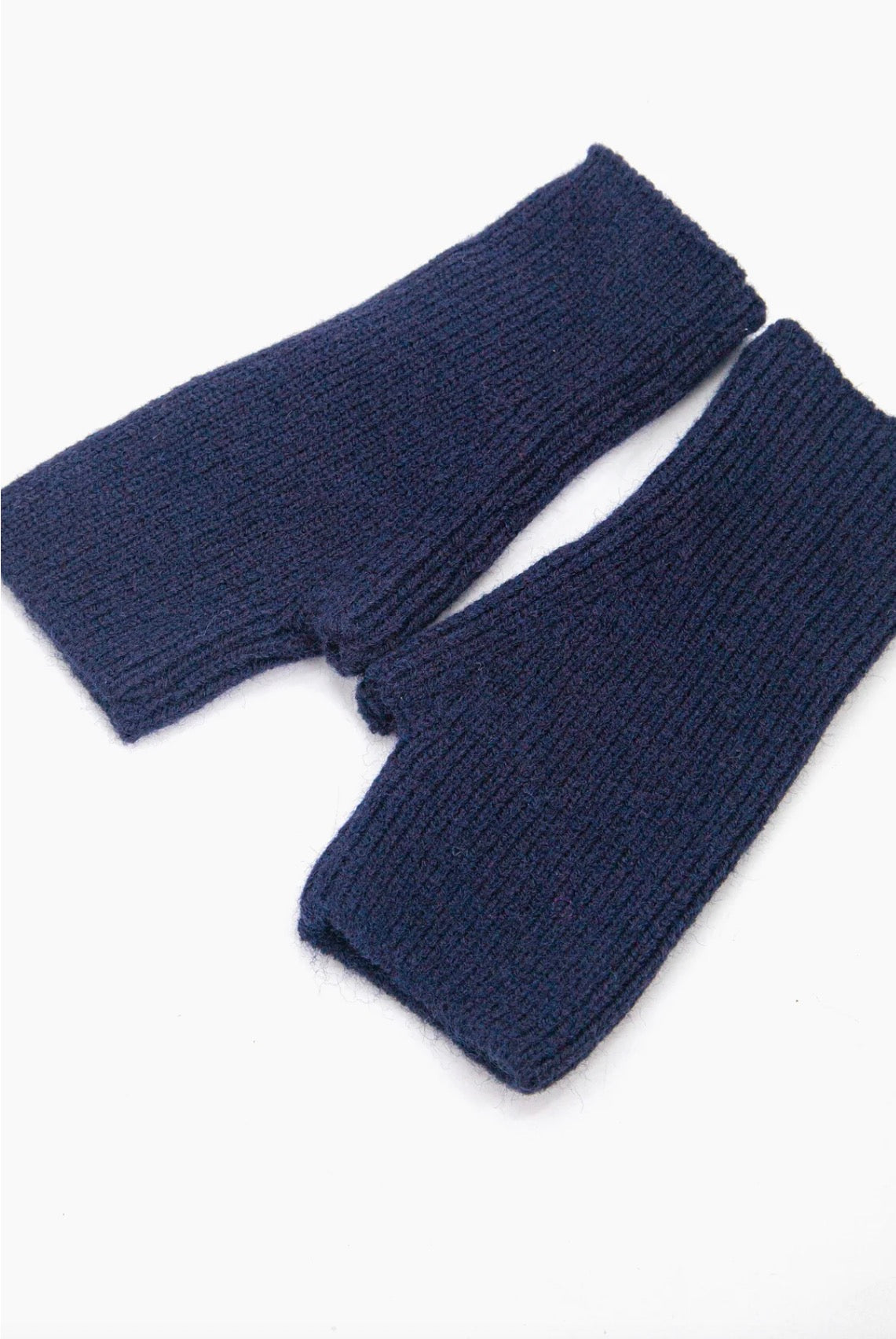 Knitted Wrist Warmers | Navy