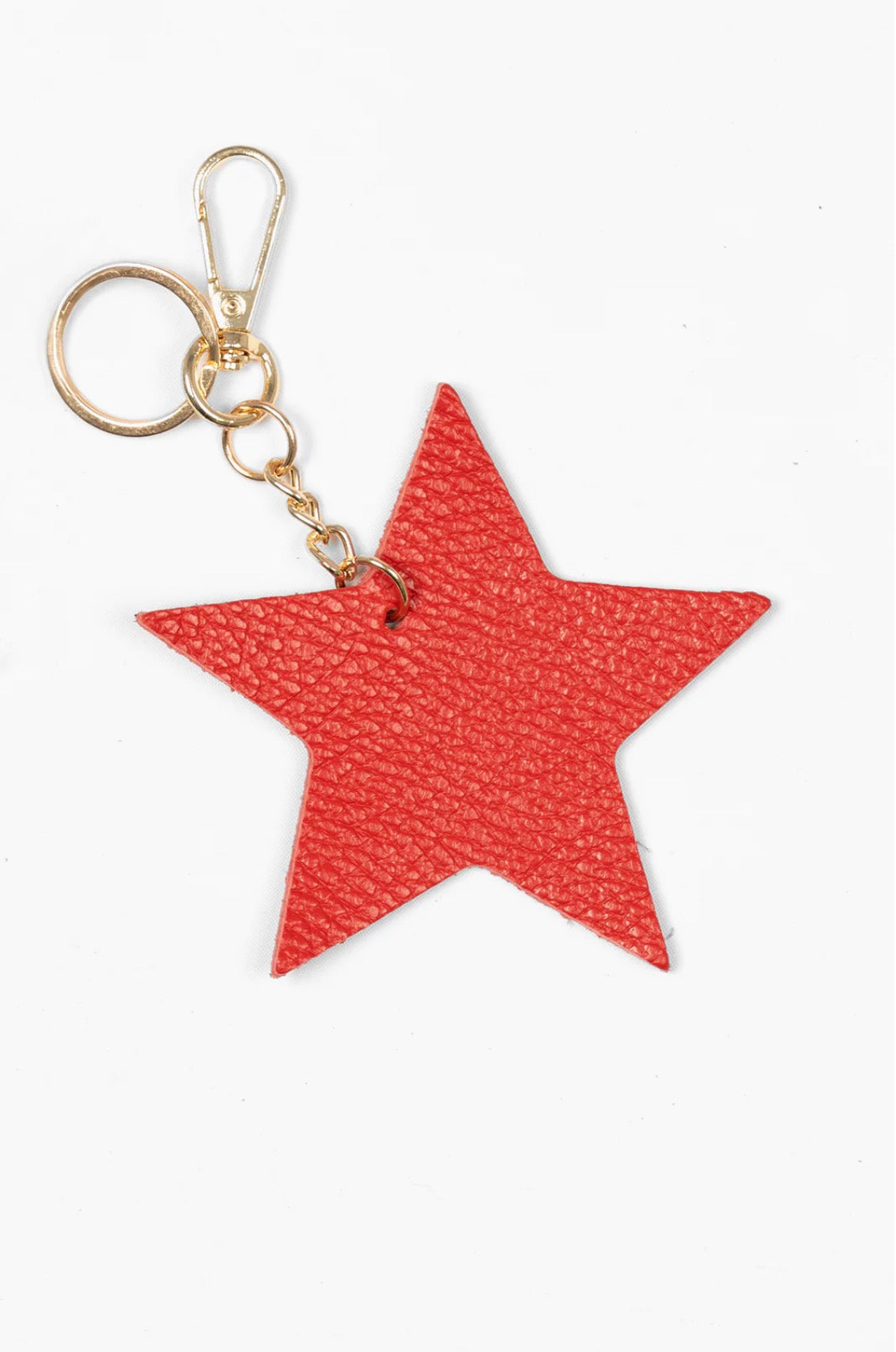Superstar Leather Keyring | Red
