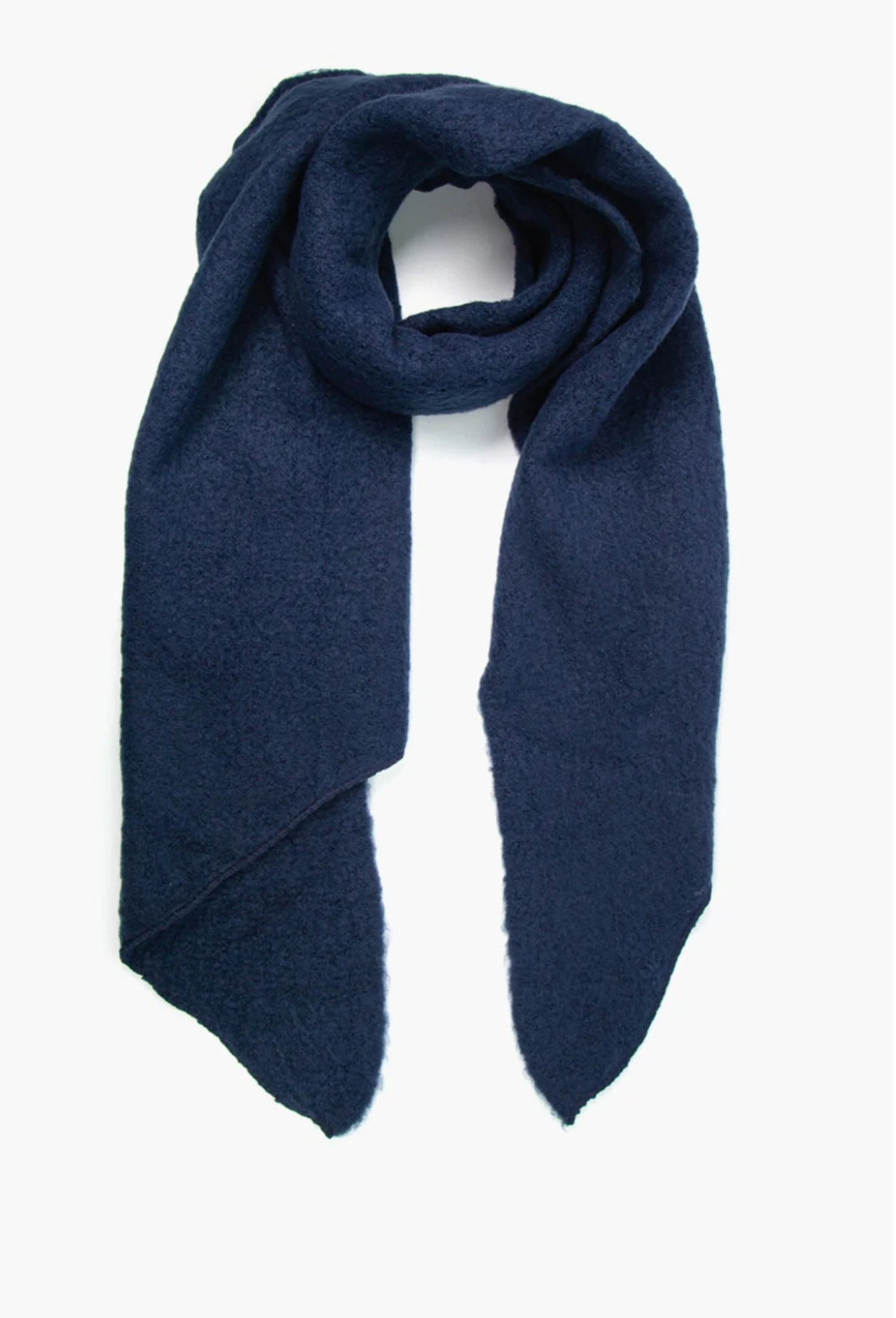 Asymmetric Textured Heavyweight Scarf | Navy