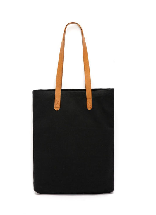 Canvas Shopper Tote Bag | Black