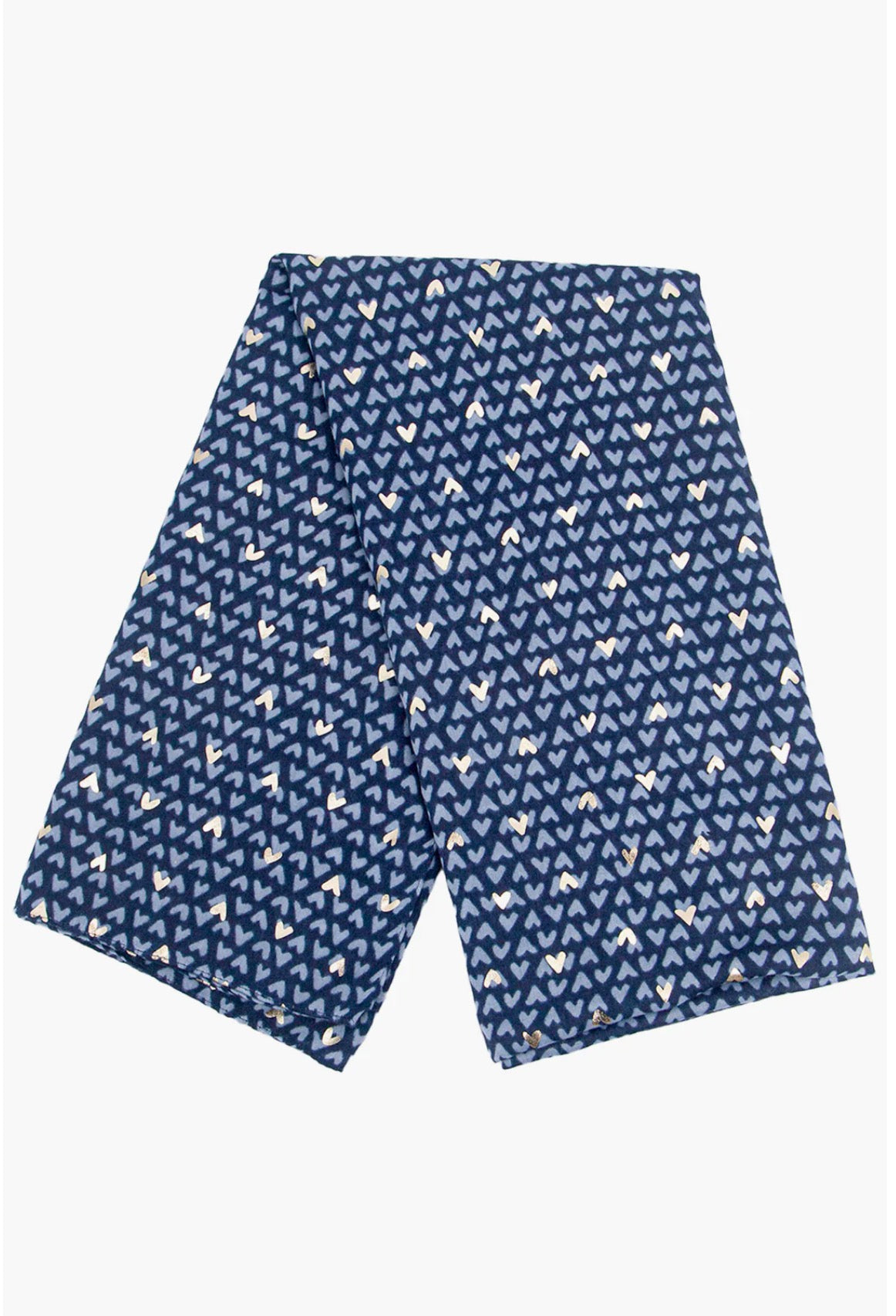 Sasha Heart Print Scarf | Navy Blue