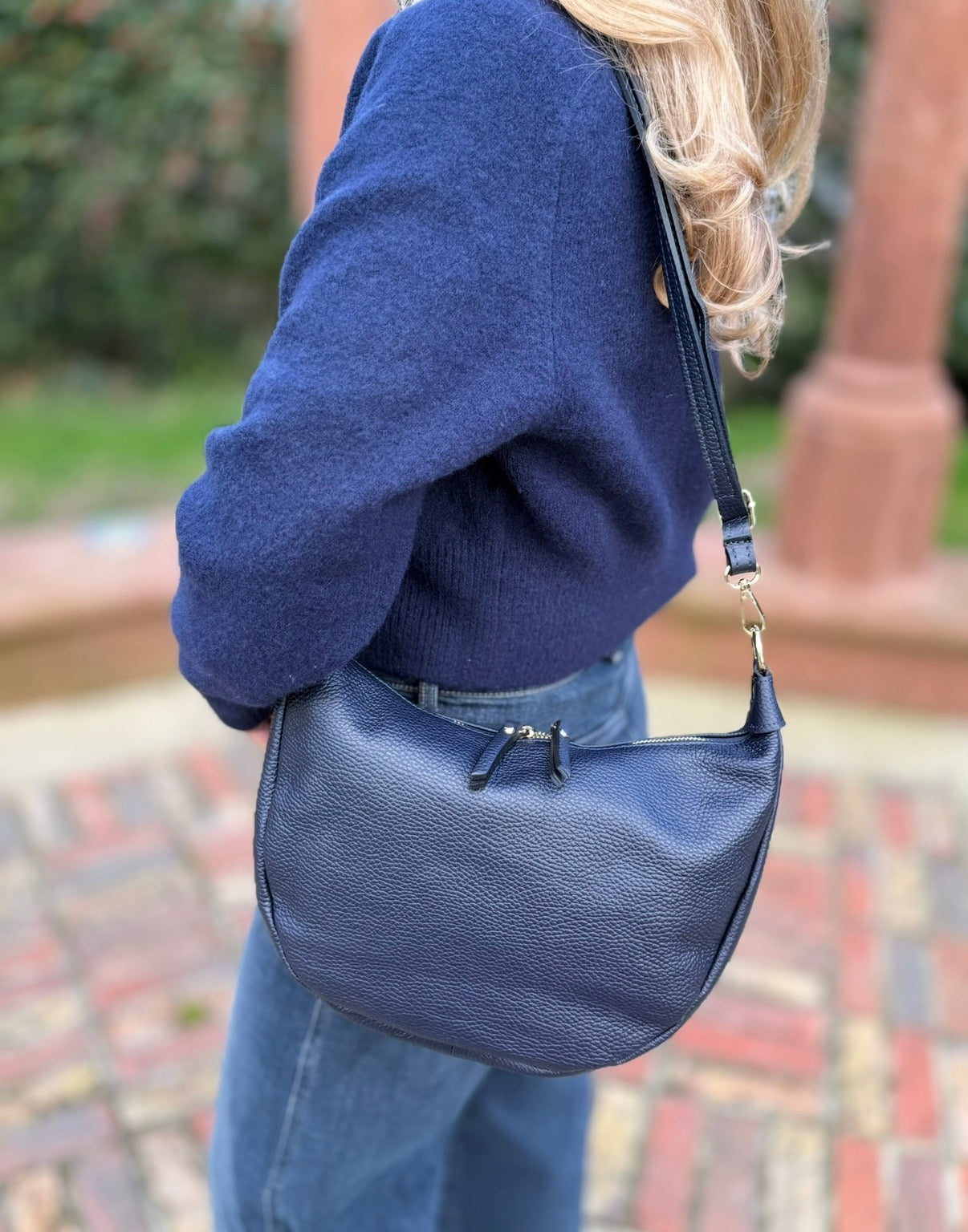 Valencia Crescent Hobo Bag | Olive