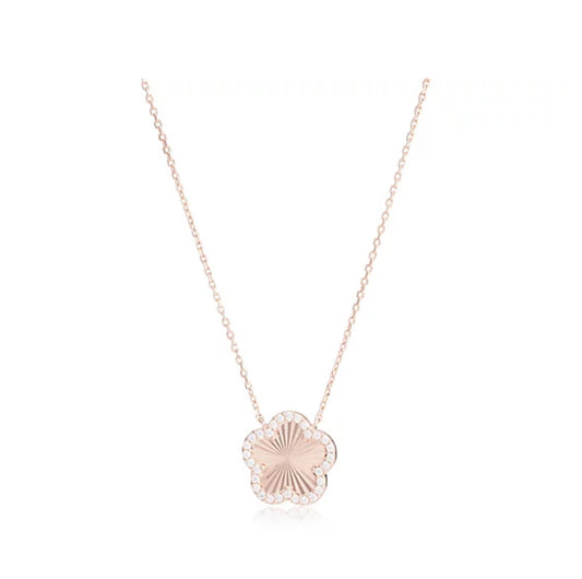 Sparkle Clover Necklace | Rose Gold