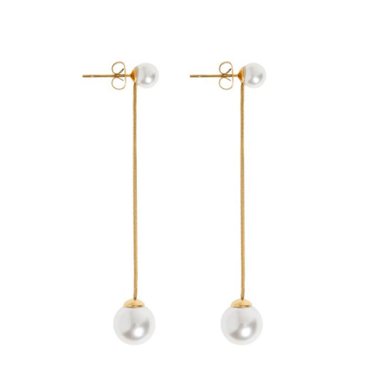 Iris Pearl Chain Earrings