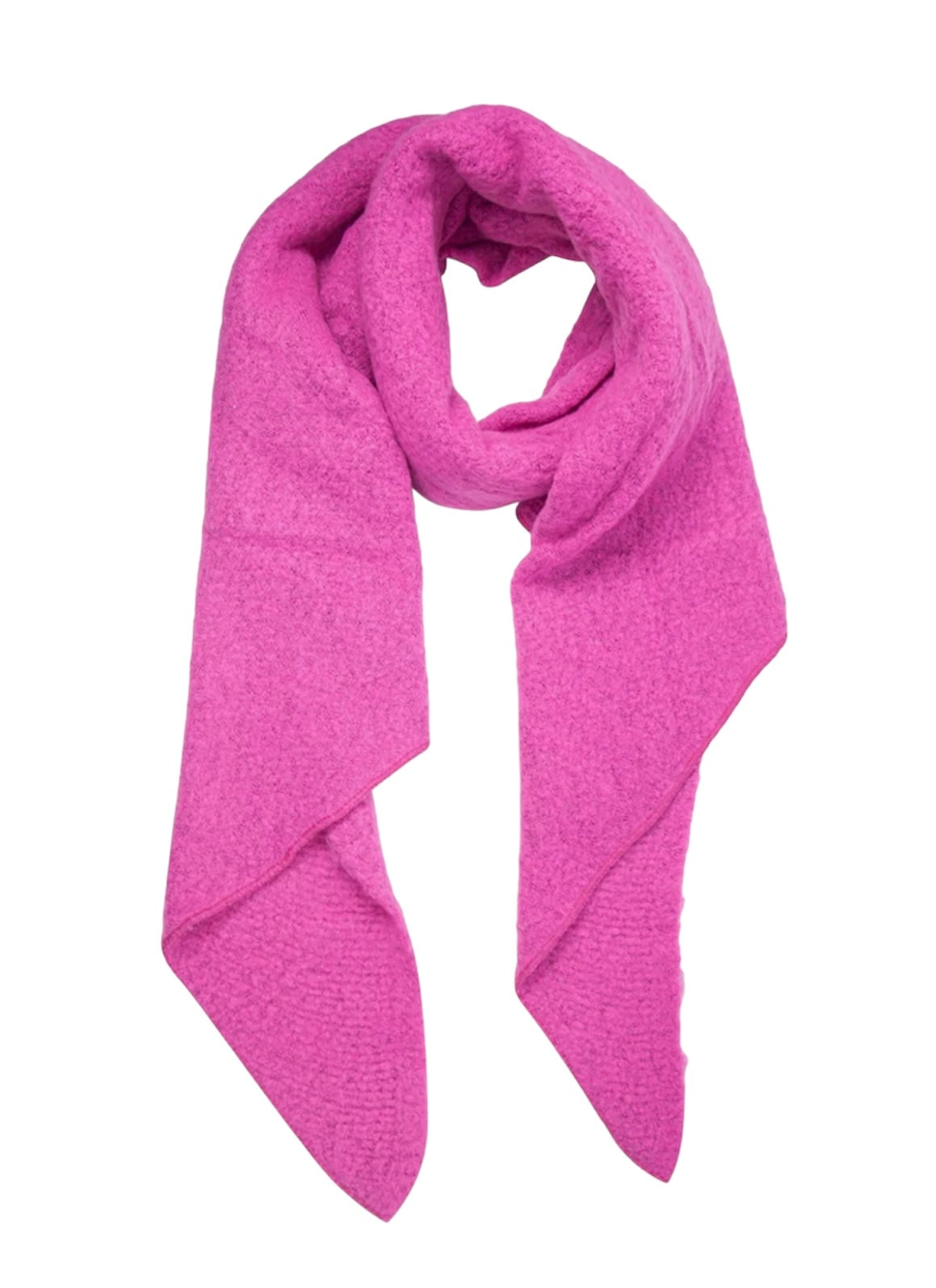 Asymmetric Textured Heavyweight Scarf | Fuchsia