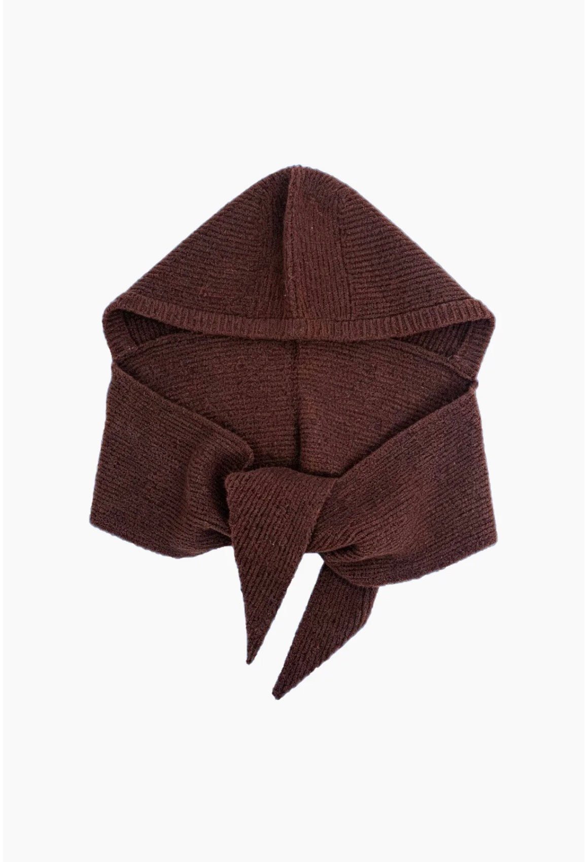 Cloud Knit Hooded Scarf & Hat | Brown