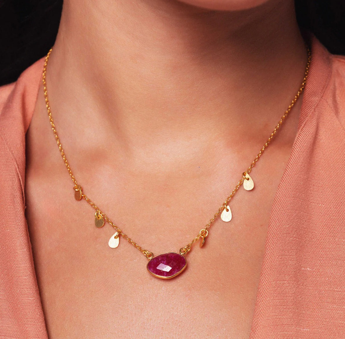 Blossom Necklace | Burgundy Agate