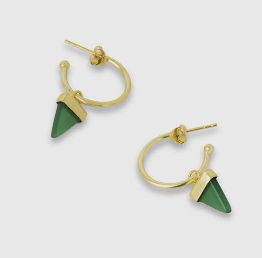 Paula Jade Earrings | Gold & Green