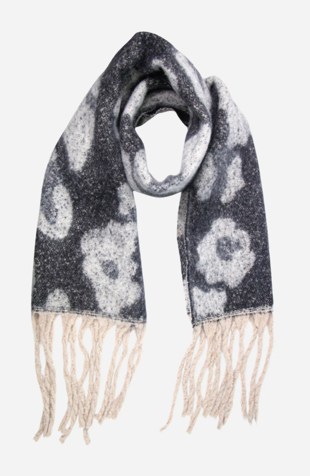 Leopard Print Blanket Scarf | Grey