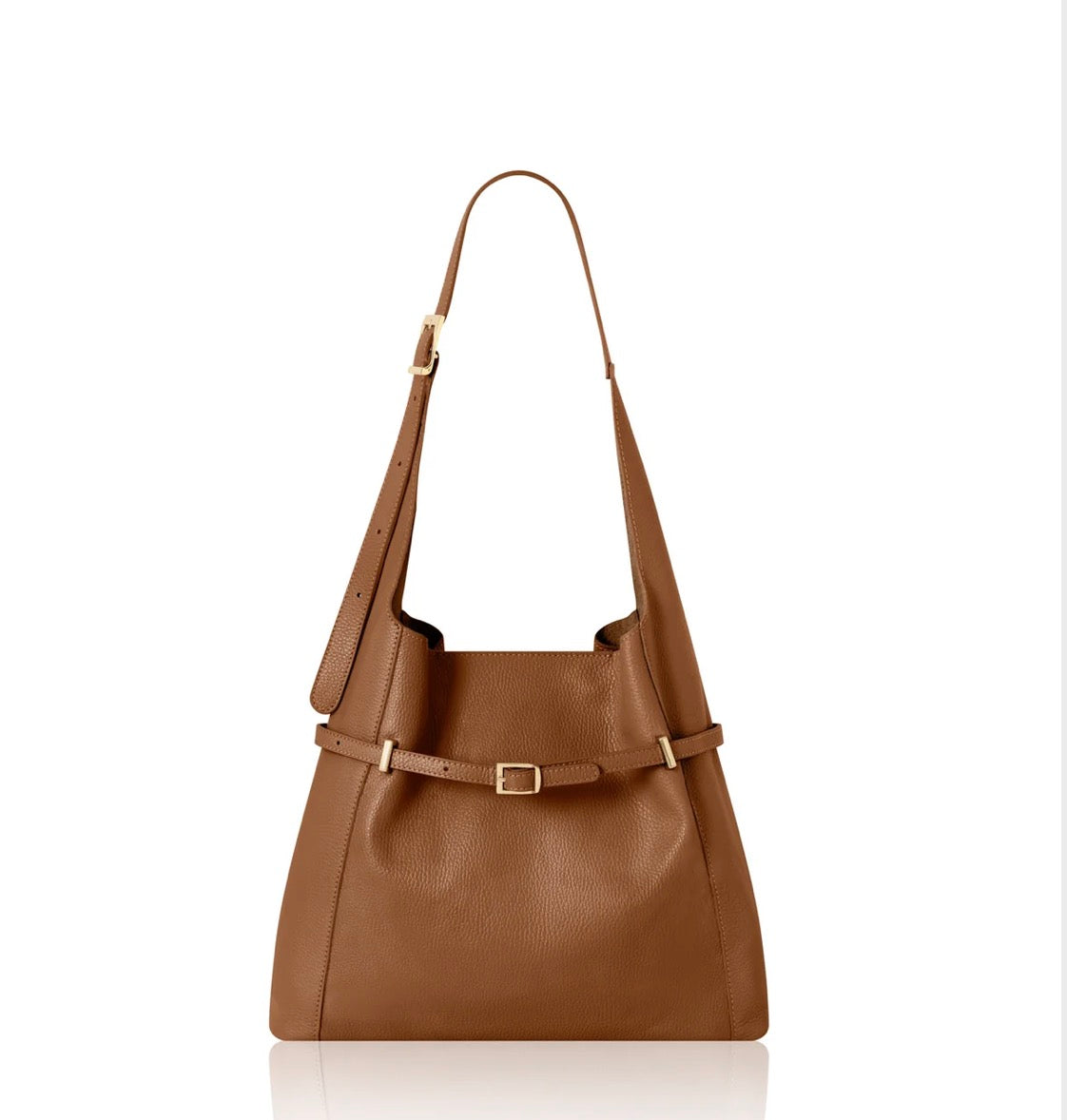 The Verona Italian Leather Shoulder Tote | Tan