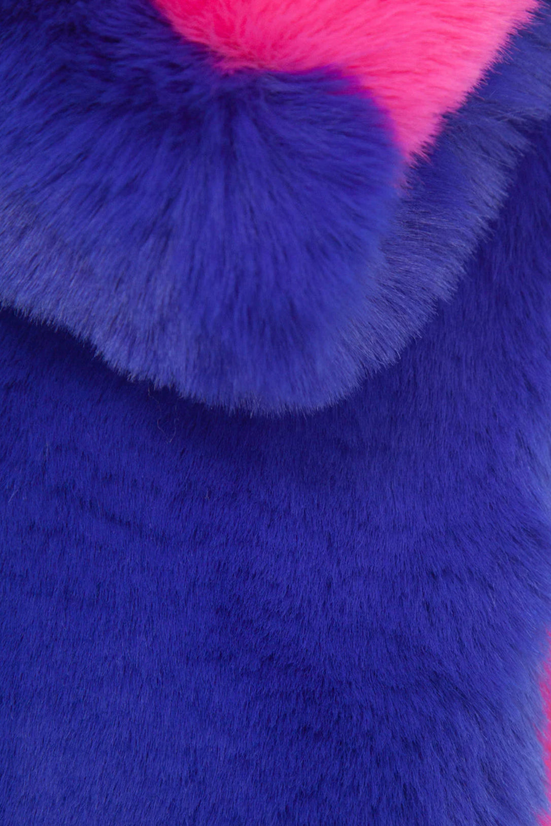 Tuck Through Faux Fur Scarf | Royal Blue & Fuchsia