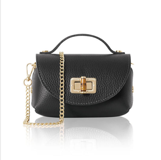 Milano Mini Leather Bag | Black