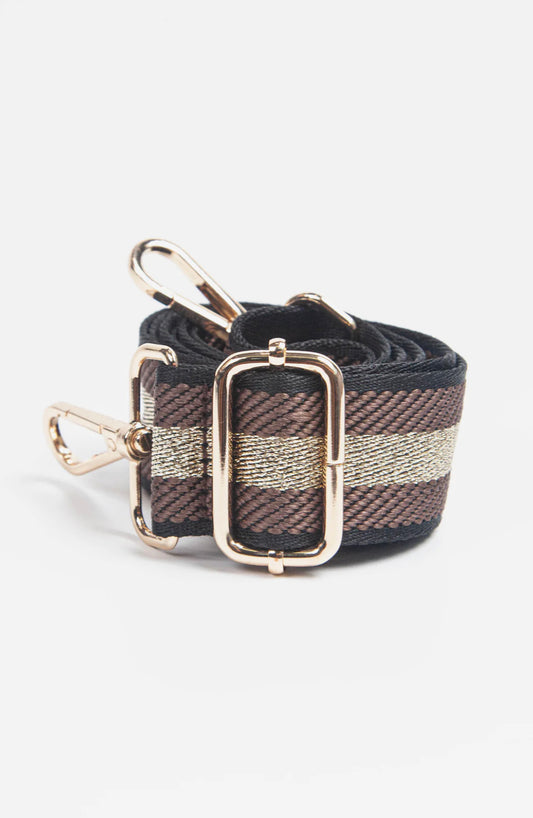 Stripe Bag Strap | Chocolate Brown