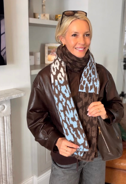 Caroline Leopard Scarf