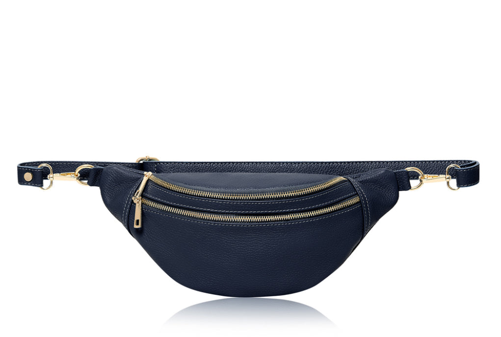 Harley Double Zip Crossbody Sling Bag | Navy