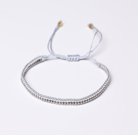 Miyuki Bead Friendship Bracelet | Silver