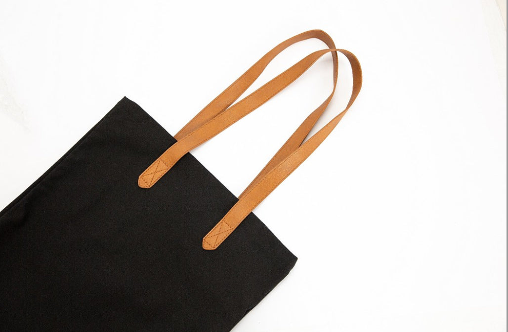 Canvas Shopper Tote Bag | Black