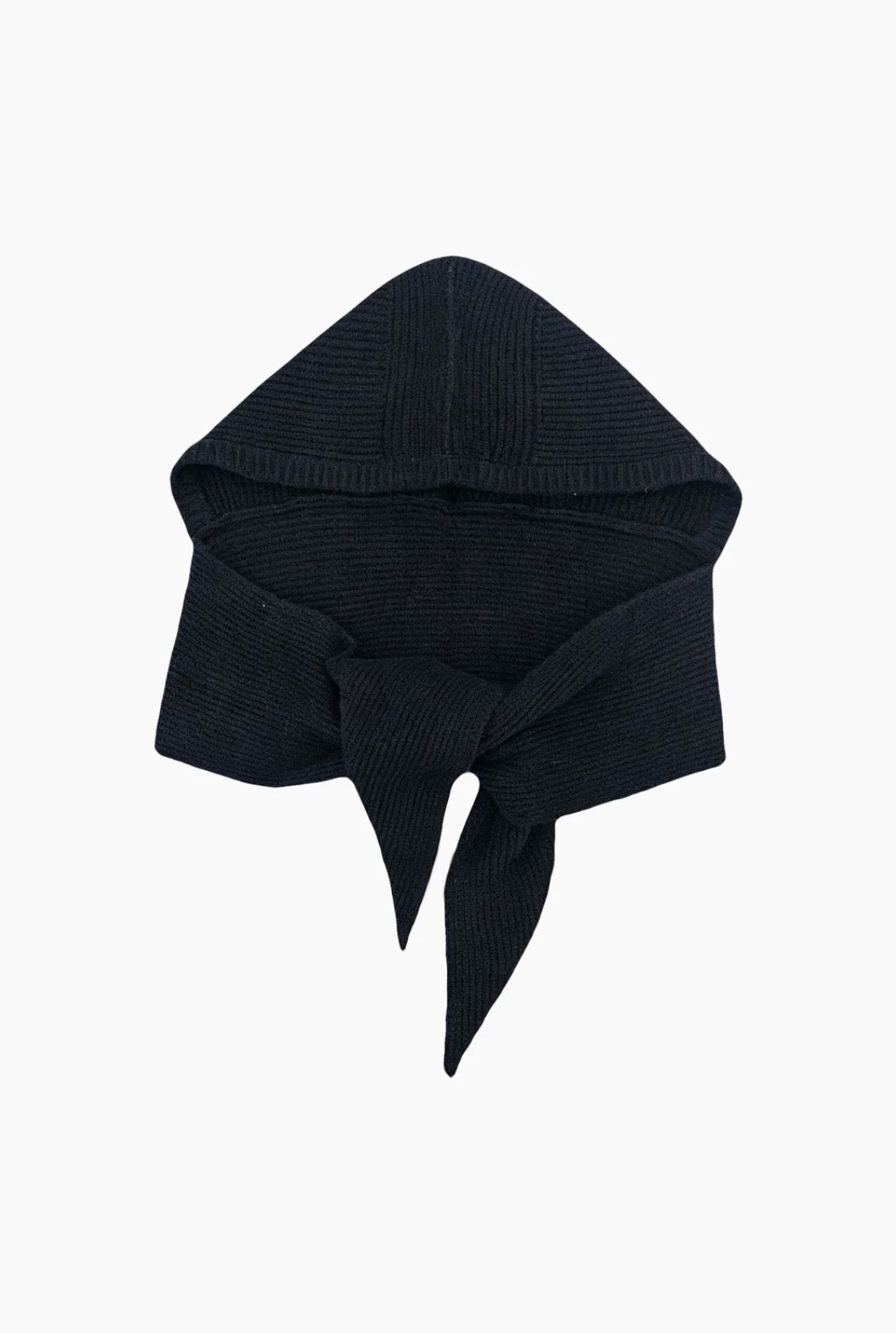 Cloud Knit Hooded Scarf & Hat | Black