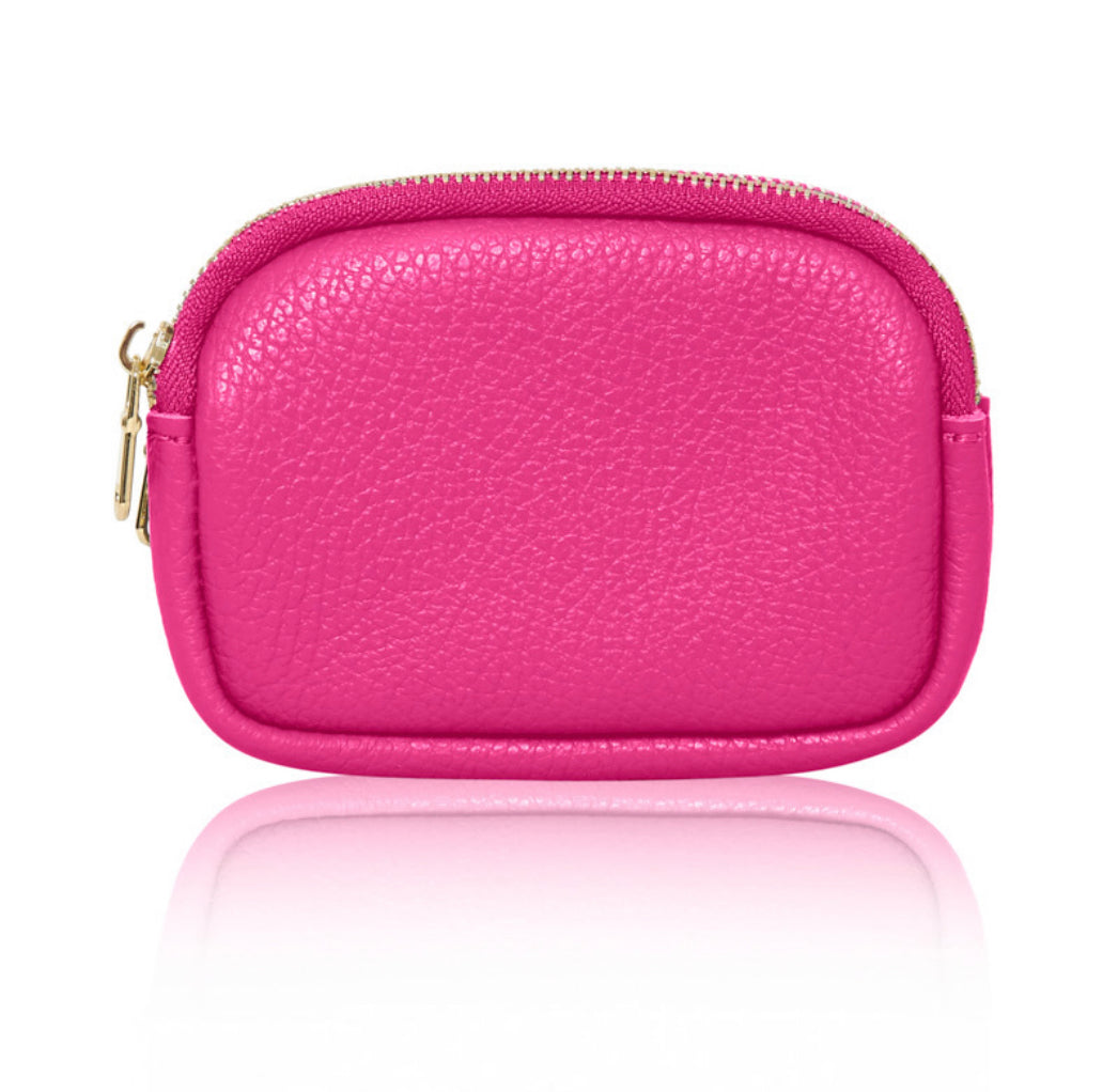 Leather Double Zip Purse | Pink