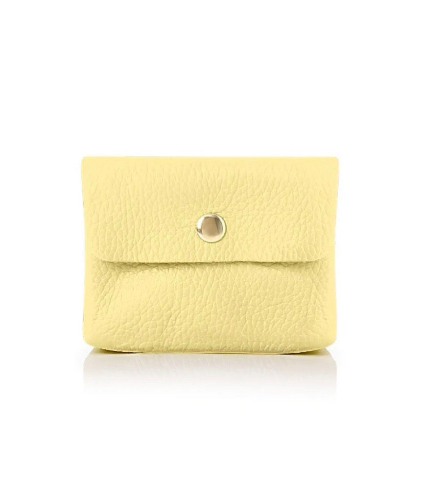 Leather Credit Card Coin Purse | Butter Yellow