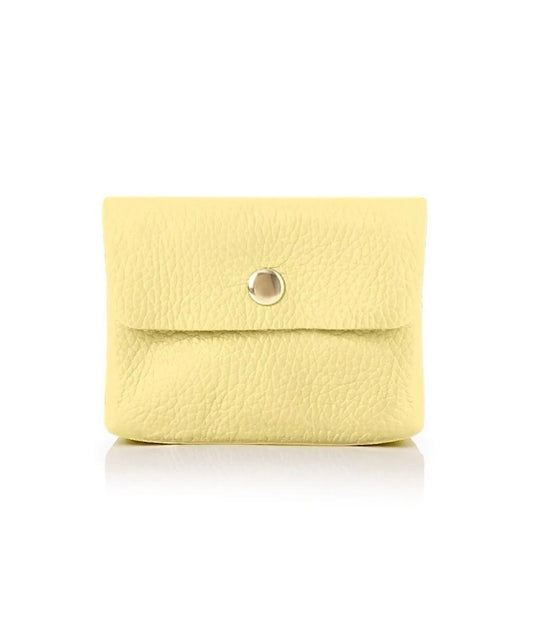 Leather Credit Card Coin Purse | Butter Yellow
