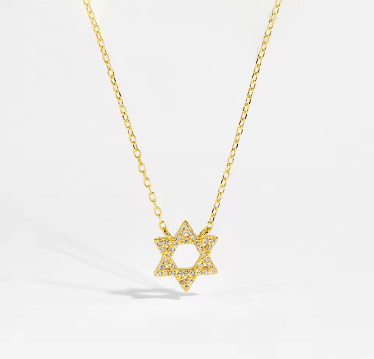 Pave Star of David Necklace | Gold or Silver