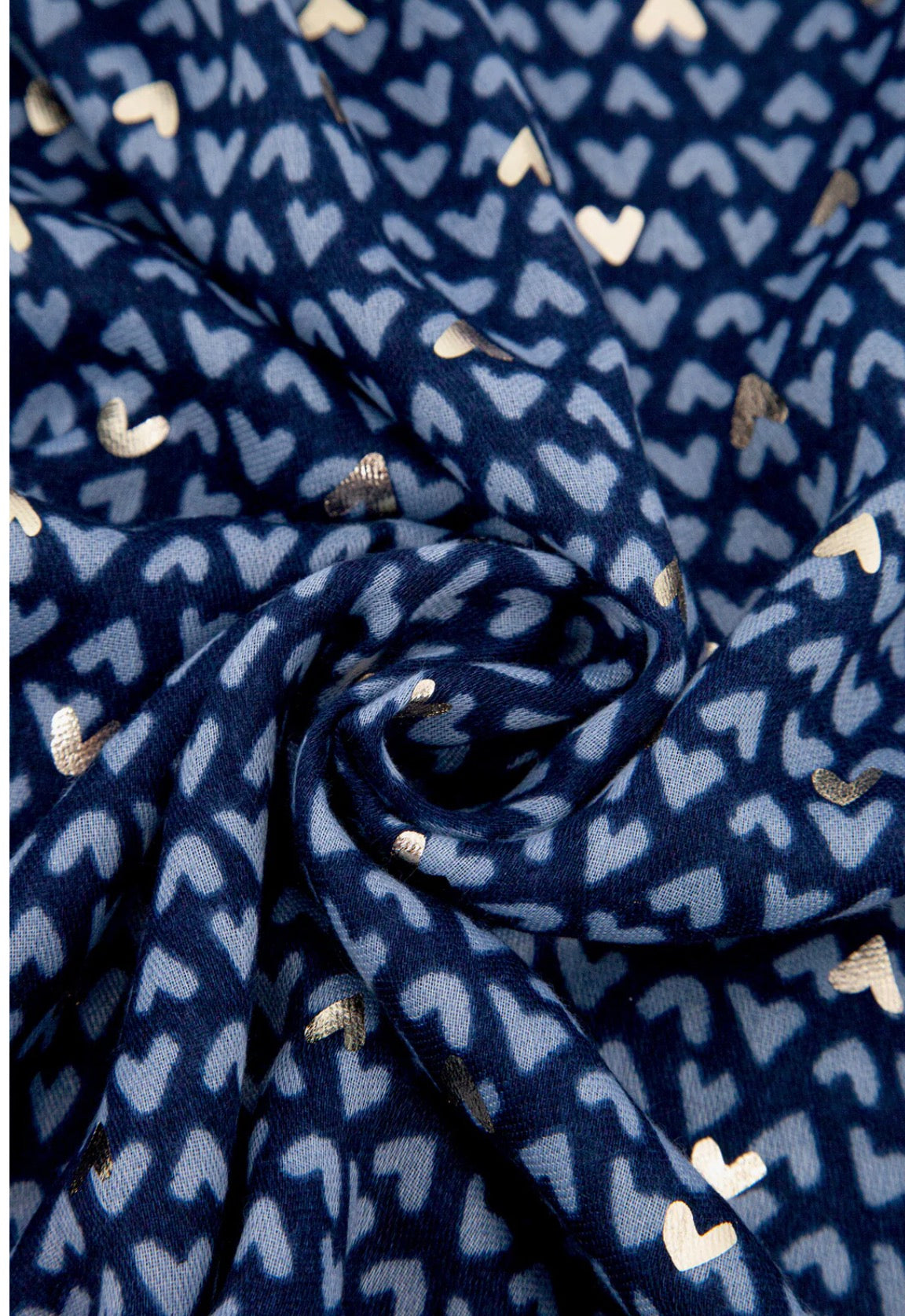 Sasha Heart Print Scarf | Navy Blue