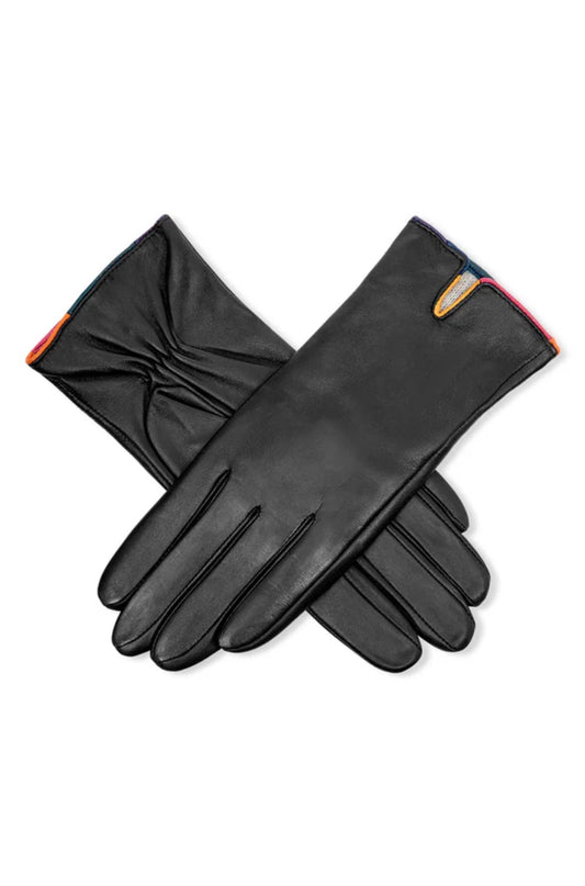 Premium Leather Gloves with Contrast Cuff Detail