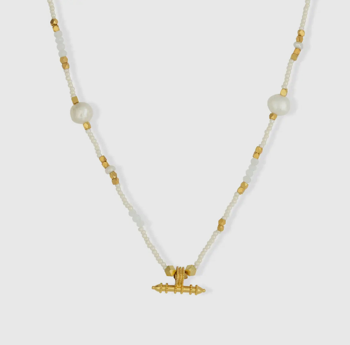 Pamela T-Bar Freshwater Pearl Beaded Necklace