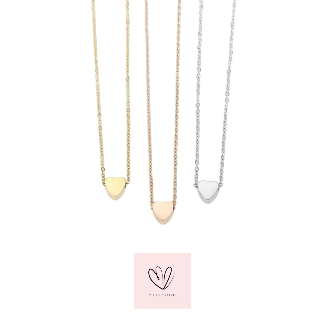 Sasha Mini Heart Necklace | Gold or Silver