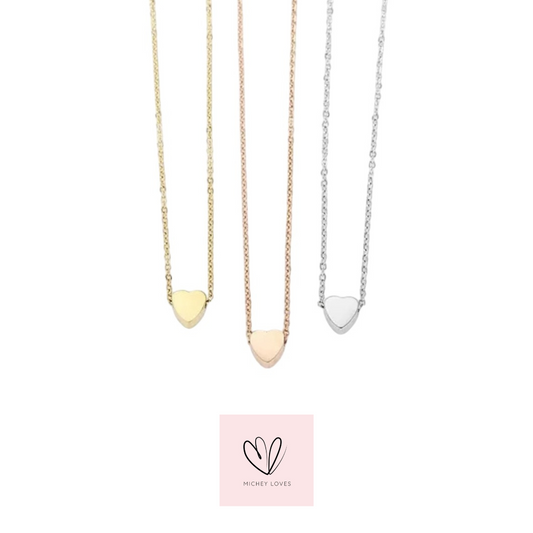 Sasha Mini Heart Necklace | Gold or Silver