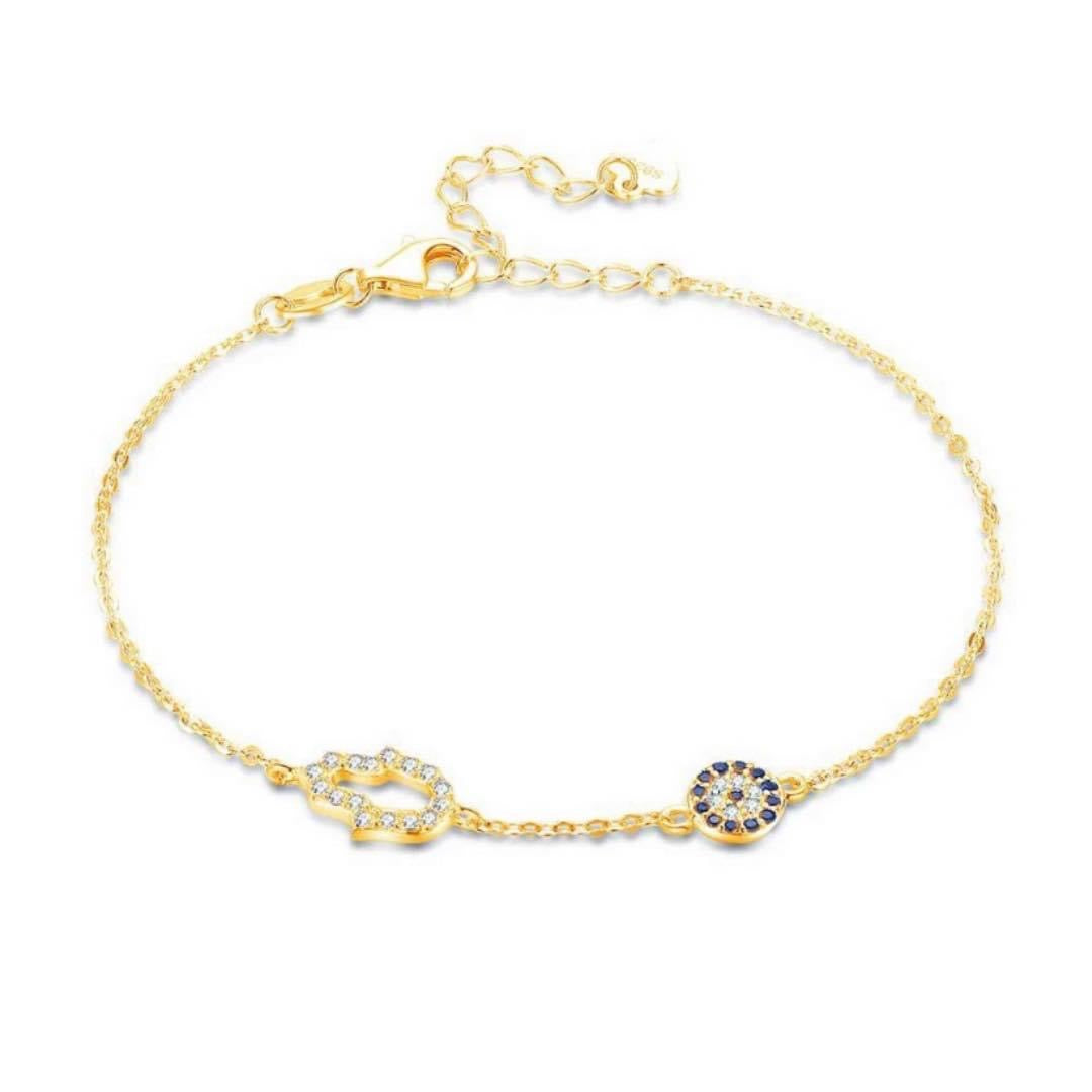 Allegra Evil Eye & Hamsa Bracelet | Gold