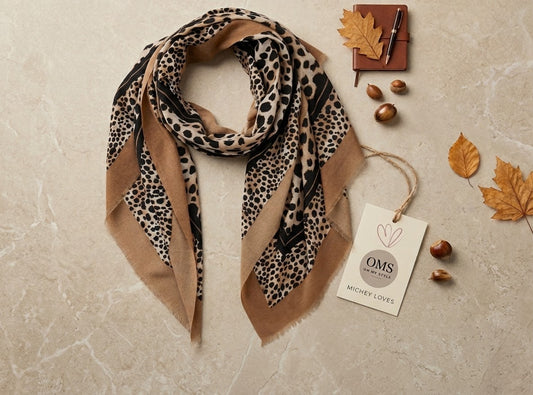 The Tan Animal Print Scarf
