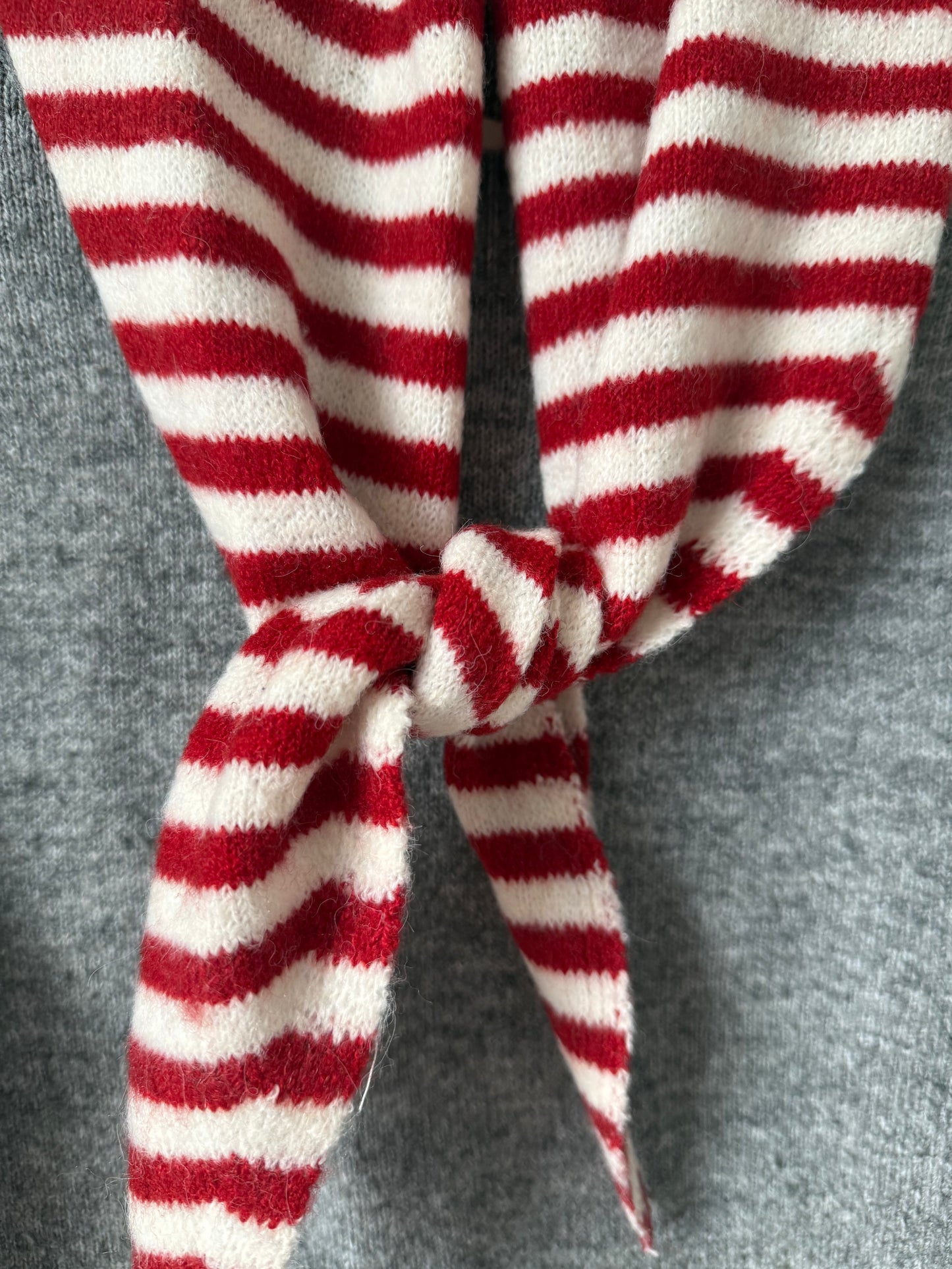 Striped Triangle Neck Scarf | Red